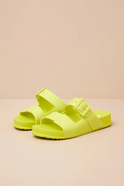Melissa Cozy Connection Green Jelly Slide Sandals