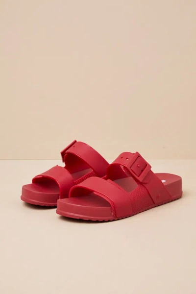 Melissa Cozy Connection Red Jelly Slide Sandals
