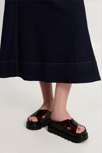 Melissa Cozy Cross Platform Jelly Slide In Black/tortoise, Women's At Urban Outfitters