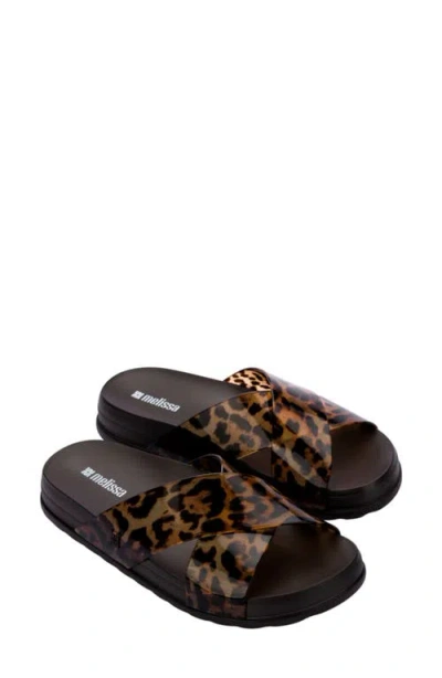 Melissa Cozy Cross Platform Slide Sandal In Animal Print