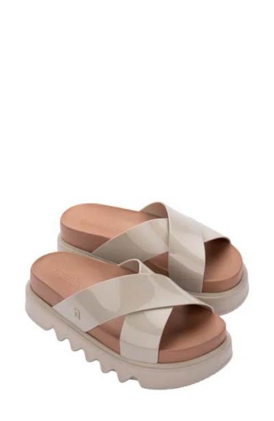 Melissa Cozy Cross Platform Slide Sandal In Neutral