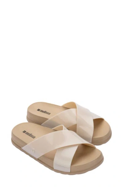 Melissa Cozy Cross Platform Slide Sandal In Neutral