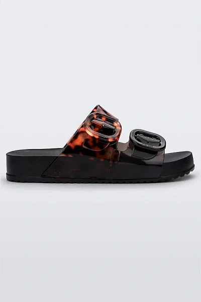 Melissa Cozy Black And Clear Tortoise Slide Sandals