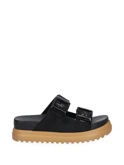 Melissa Cozy M Lover Buckle-fastening Logo-print Slides In Black