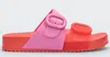 Melissa Women's Pink / Purple Cozy Slide With Buckle - Pink Red In Orange