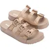 Melissa Cozy Stripes Platform Slide Sandal In Sand