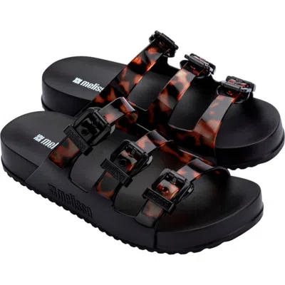 Melissa Cozy Stripes Sandal In Black
