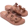 Melissa Cozy Stripes Platform Slide Sandal In Brown