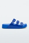 Melissa Cozy Stripes Slide In Blue, Women's At Urban Outfitters