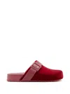Melissa Cozy Velvet-effect Mules In Red