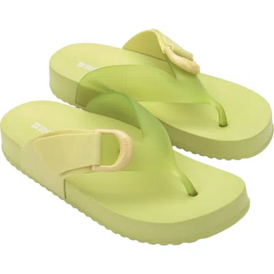 Melissa Cozy Water Resistant Platform Flip Flop In Green