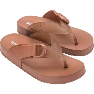 Melissa Cozy Water Resistant Platform Flip Flop In Neutral