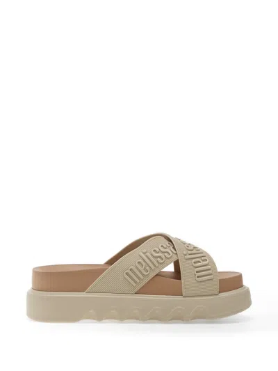 Melissa Cross M Lover Logo-embossed Slides In Neutral