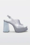 Melissa Dance Jelly Platform Heel In Glitter Clear/blue, Women's At Urban Outfitters