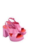 Melissa Dance Slingback Platform Sandal In Pink/red