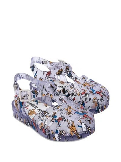 Melissa Kids' Disney-print Cage Sandals In Multi