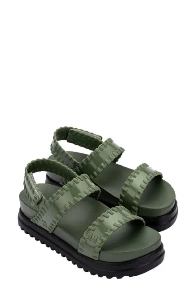 Melissa Dune Quarter Strap Platform Sandal In Green