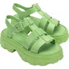 Melissa Ella Ankle Strap Platform Sandal In Green
