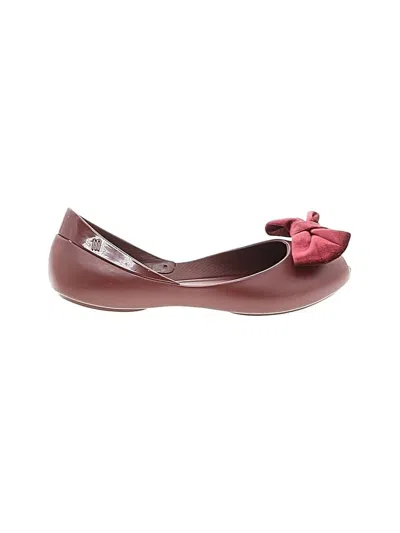 Pre-owned Melissa Kids' Flats In Burgundy