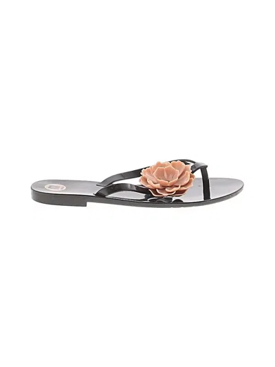 Pre-owned Melissa Flip Flops In Black
