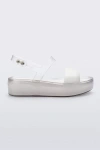 Melissa Float Platform Jelly Sandal In Clear/white, Women's At Urban Outfitters