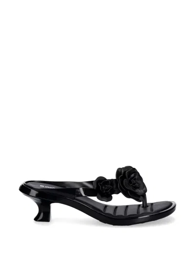 Melissa Floral-applique Sandals In Black