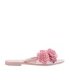 Melissa Flower Decal Slippers In Pink