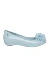 Melissa Flower Round Head Ballet Shoes In Blue