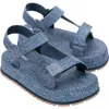 Melissa Denim Platform Strappy Sandal In Jeans Blue, Women's At Urban Outfitters In Jeans Blue