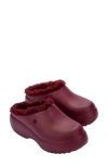 Melissa Free Fluffy Faux Fur Lined Clog In Red