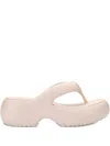 Melissa Free Fuzzy Platform Thong Flip-flops In Neutral