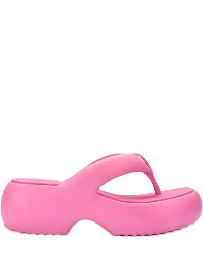 MELISSA FREE FUZZY PLATFORM THONG FLIP-FLOPS