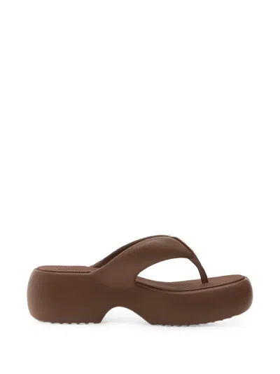 Melissa Free Fuzzy Platform Thong-strap Sandals In Brown