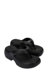 Melissa Free Fuzzy Water Resistant Platform Flip Flip In Black