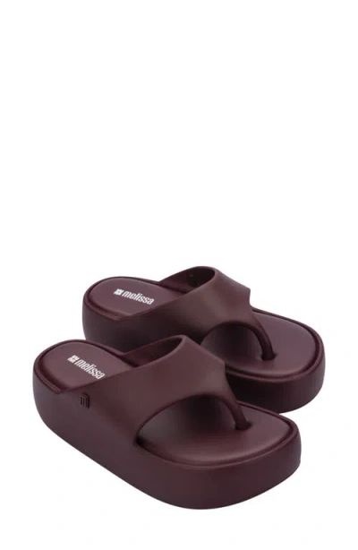 Melissa Free Platform Flip Flop In Burgundy