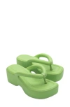 Melissa Free Platform Flip Flop Beige Green 10 In Green/beige