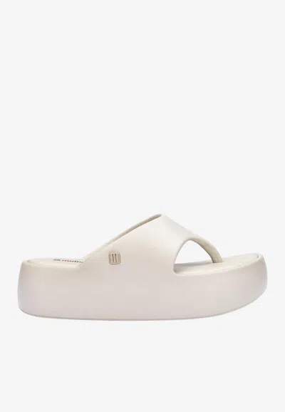 Melissa Free Platform Thong Sandals In Beige