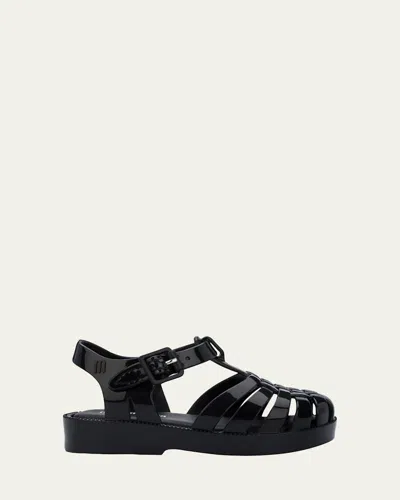 Melissa Kids' Black Sandals For Girl With Logo