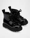 Melissa Girl's Shiny Combat Boots, Baby/toddlers In Black
