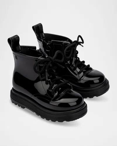 Melissa Kids' Girl's Shiny Combat Boots, Baby/toddlers In Black