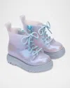 Melissa Kids' Girl's Shiny Combat Boots, Baby/toddlers In Blue