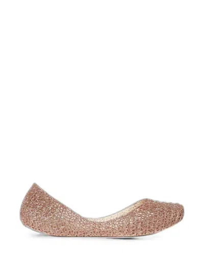 Melissa Glittered Ballet Flats In Brown
