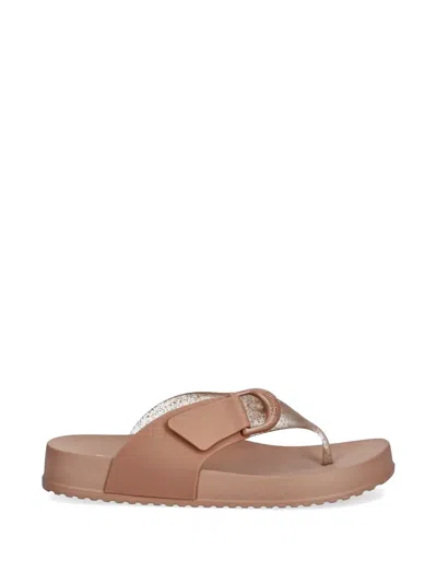 Melissa Glitter-effect Buckle-detail Flip-flops In Pink