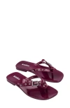 Melissa Harmonic Squared Eyelet-embellished Flip-flops In Purple