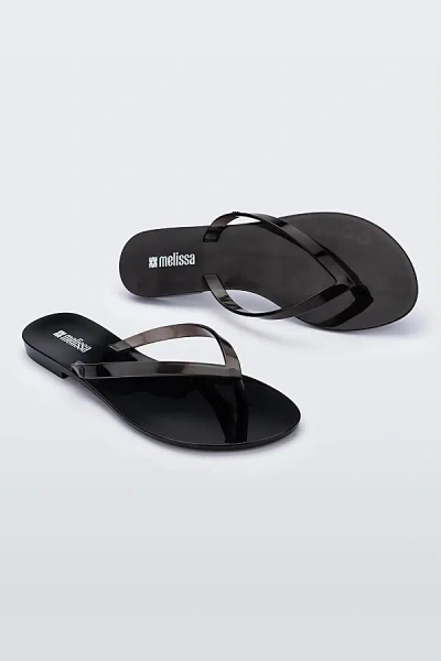 Melissa Harmonic Jelly Flip Flop Sandal In Clear Black, Women's At Urban Outfitters