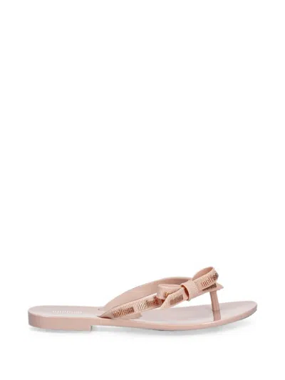 Melissa Harmonic M Bow-detail Flip-flops In Pink