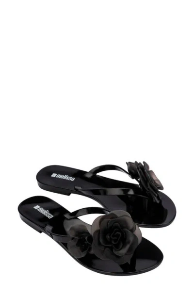 Melissa Harmonic Petals Flip Flop In Black
