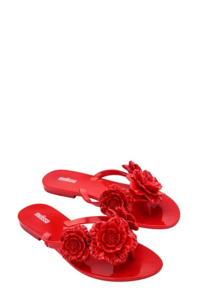 Melissa Harmonic Springtime Flip Flop In Red