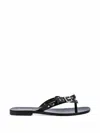 Melissa Harmonic Squared Bow-detail Flip-flops In Black