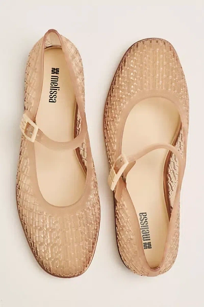 Melissa Harper Jelly Mary Jane Flats In Nude